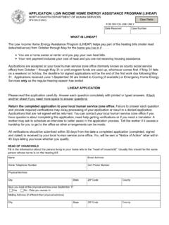 APPLICATION: LOW INCOME HOME ENERGY ASSISTANCE …