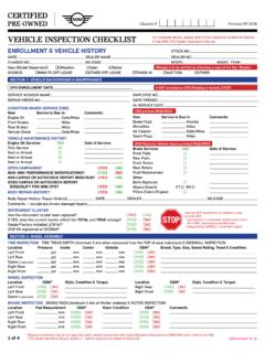 Vehicle Inspection Checklist of the MINI CPO Dealer ...