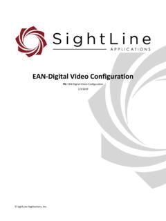 EAN-Digital Video Configuration - SightLine Applications