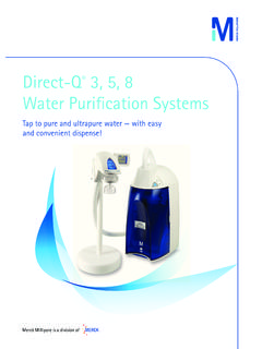 Direct-Q 3, 5, 8 Water Purification Systems