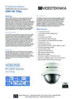 IP Video Surveillance VIDEOTEKNIKA VD6356 …