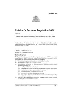 Children’s Services Regulation 2004