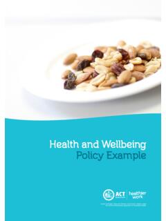 Health Wellbeing Policy Example - Healthier Work