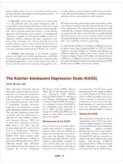 The Kutcher Adolescent Depression Scale (KADS)