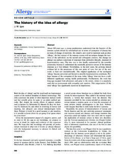 The history of the idea of allergy - EAACI.org