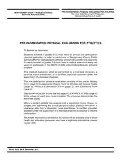 PRE-PARTICIPATION PHYSICAL EVALUATION FOR …