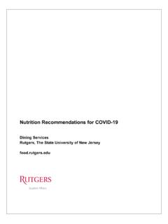 Nutrition Recommendations for COVID-19