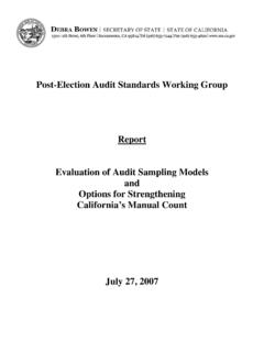 Post-Election Audit Standards Working Group Report ...