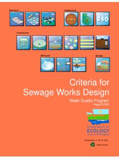 Criteria for Sewage Works Design