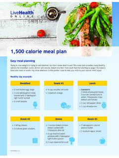 1,500 calorie meal plan - LiveHealth Online