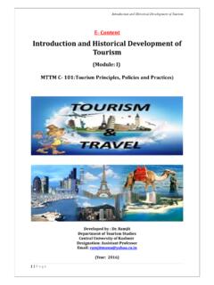 Introduction and Historical Development of Tourism