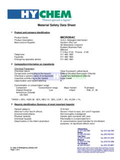 Material Safety Data Sheet - Hychem.co.za