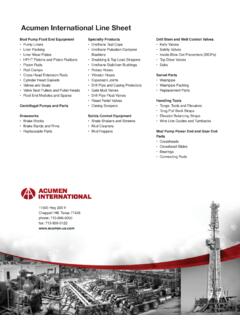 Acumen International Line Sheet