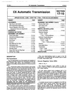 C6 Automatic Transmission SECTION 17-10