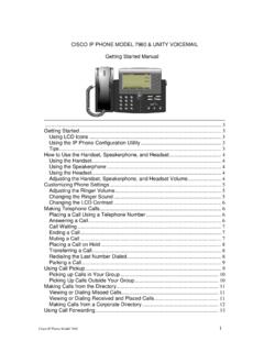 CISCO IP PHONE MODEL 7960 &amp; UNITY VOICEMAIL …