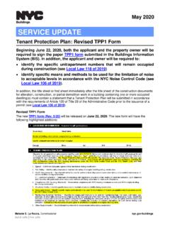 Tenant Protection Plan: Revised TPP1 Form - New York City