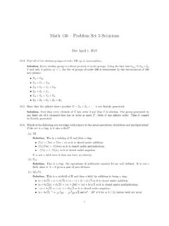 Math 430 { Problem Set 5 Solutions
