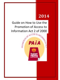 Guide on How to Use the Promotion of Access to Information ...
