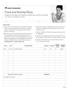 Food and Activity Diary - Kaiser Permanente