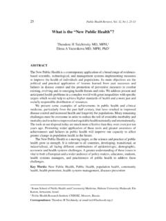 What is the “New Public Health”?