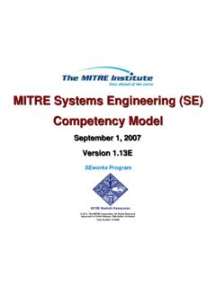 MITRE Institute SE Competency Model