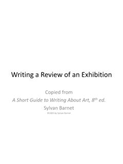 Writing a Review of an Exhibition