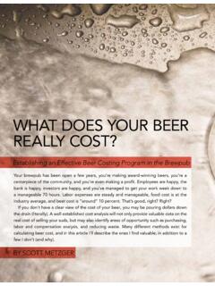 WhAT DoEs YouR BEER REALLY CosT? - Brewers Association