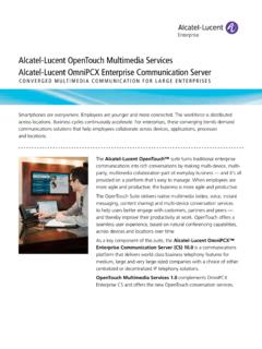 Alcatel-Lucent OpenTouch Multimedia Services Alcatel ...