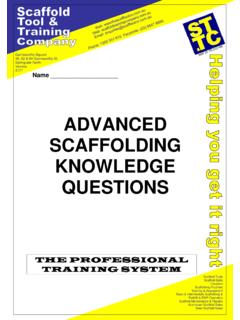 ADVANCED SCAFFOLDING KNOWLEDGE QUESTIONS