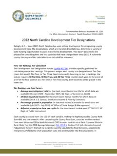 2022 North Carolina Development Tier Designations