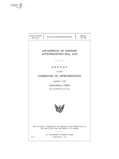 DEPARTMENT OF DEFENSE APPROPRIATIONS BILL, 2019 R E …