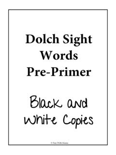 Dolch Sight Words Pre-Primer - Fun with Mama