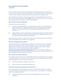 fit2work PRIVACY COLLECTION STATEMENT 1st July 2021 …