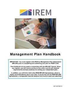 Management Plan Handbook - IREM