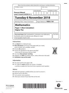 Level 1/Level 2 GCSE (9–1) Tuesday 6 November 2018