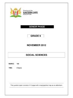 GRADE 9 NOVEMBER 2012 SOCIAL SCIENCES