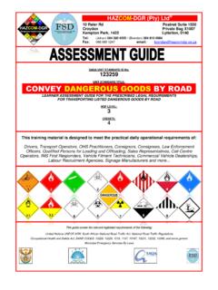 Convey Dangerous Goods By Road - HAZCOM DGR