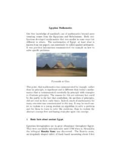 Egyptian Mathematics - Texas A&amp;M University