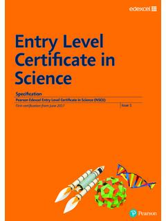 Entry Level Certificate in Science - Edexcel