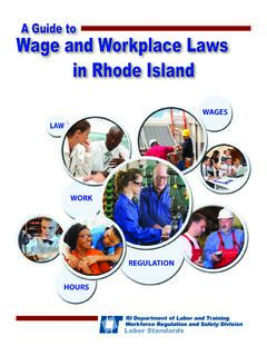 A Guide to Wage and Workplace Laws in Rhode ... - Rhode …