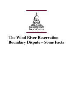 The Wind River Reservation Boundary Dispute Some Facts