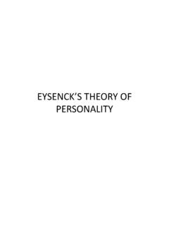 EYSENCK’S THEORY OF PERSONALITY - G.C.G.-11