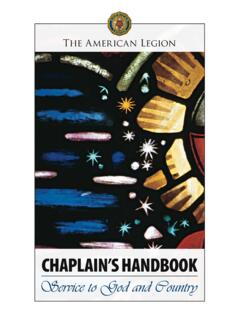 CHAPLAIN’S HANDBOOK - American Legion