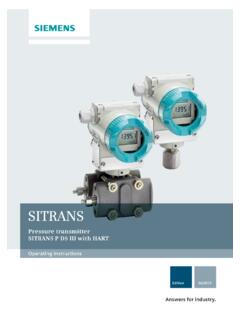 SITRANS P DS III with HART - Siemens