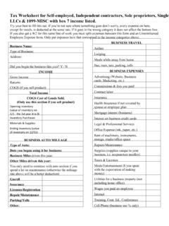 Tax Worksheet for Self-employed, Independent contractors ...