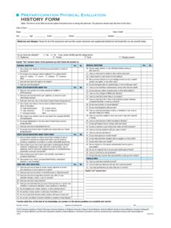 Preparticipation Physical Evaluation HISTORY FORM