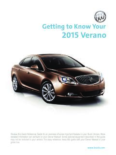 Get to Know Your Verano - Buick