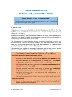 EU F-Gas Regulation Guidance Information Sheet 7: Foam ...