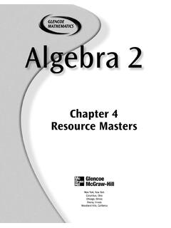 Chapter 4 Resource Masters - KTL MATH CLASSES
