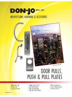 DOOR PULLS, PUSH &amp; PULL PLATES - Don-Jo Manufacturing